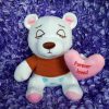 Blissful MemoriesWHITE-brownT-shirt-pinksmallheart-forever-loved-12inch-Teddy_Bear